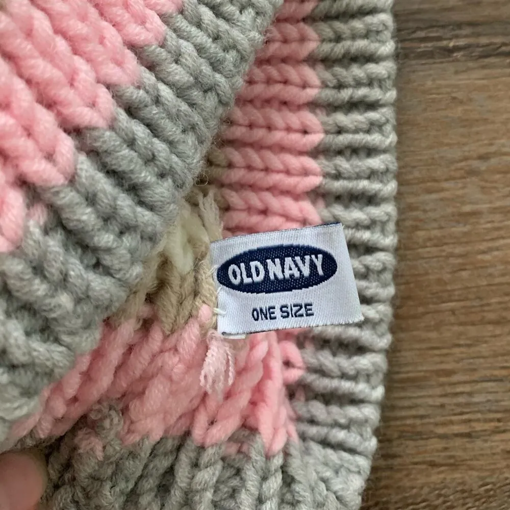 Old Navy Winter Striped Knit Hat with Tassel - Image 2