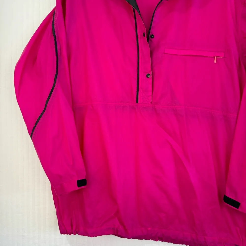 Pacer Vintage Nylon Neon Pink Windbreaker Pullover Jacket Women’s Medium Anorak - Image 4