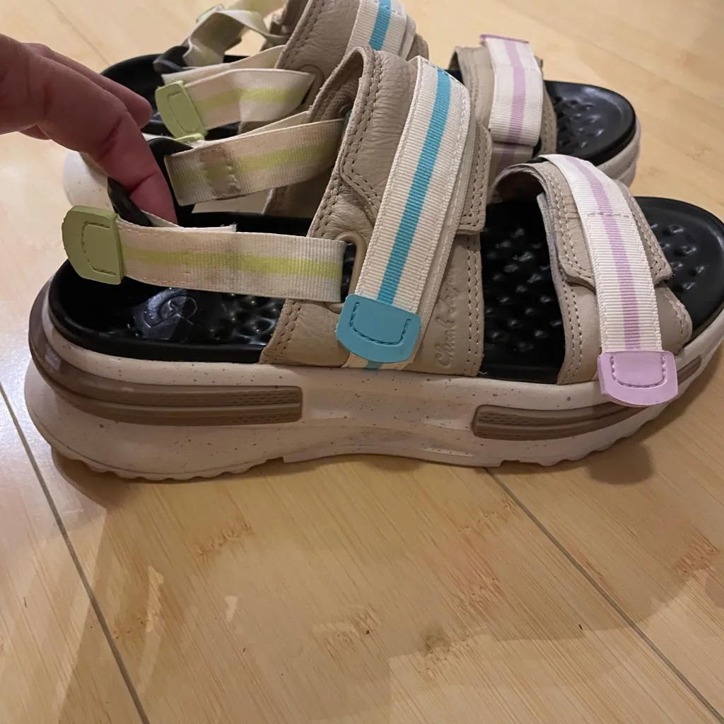 Converse Run Star Utility Sandals womens 7 chunky soles beige/white/pink/blue - Image 5