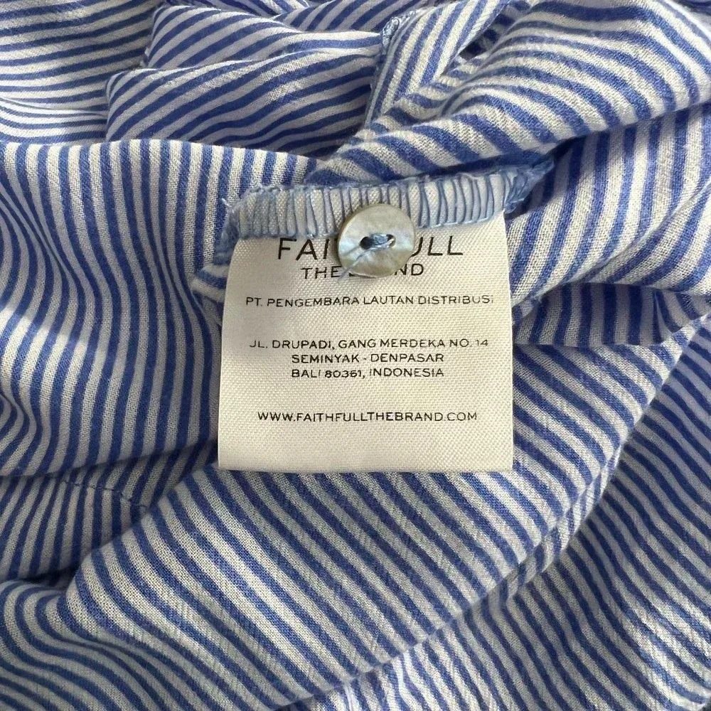 Faithfull the Brand Alice‎ Blue Stripe Tasseled Top Size US 6 - Image 13