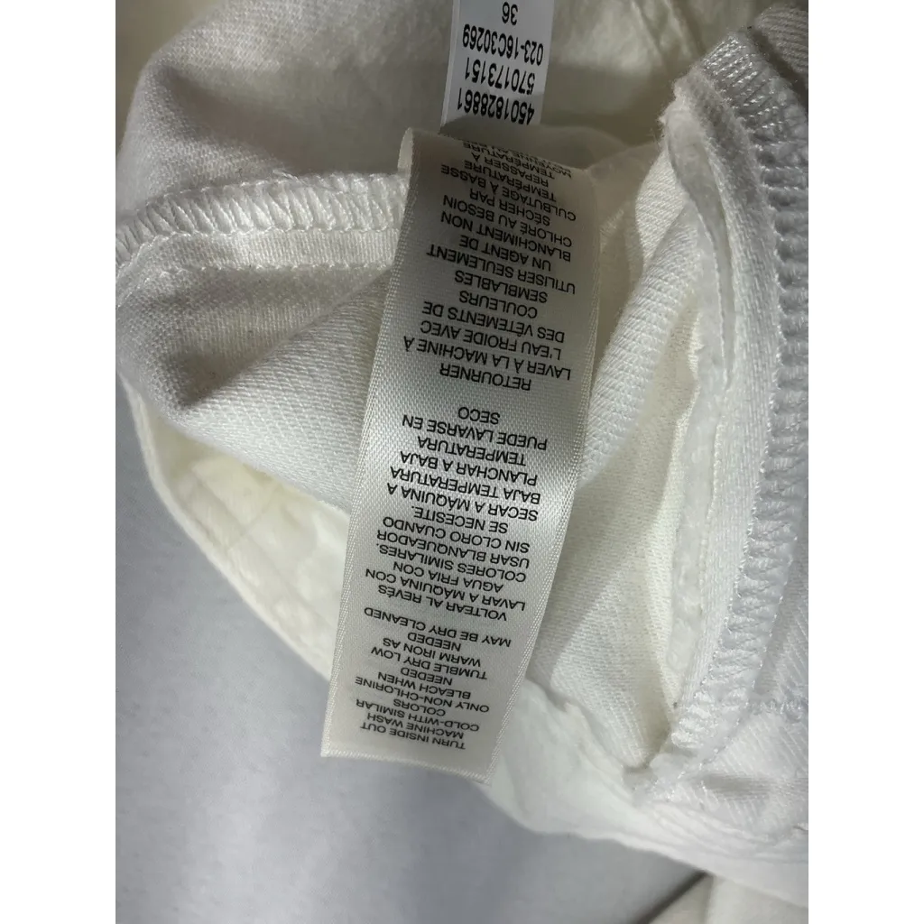 Womans Chicos Size 0 (xs) White Full Zip Jean Jacket - Image 5