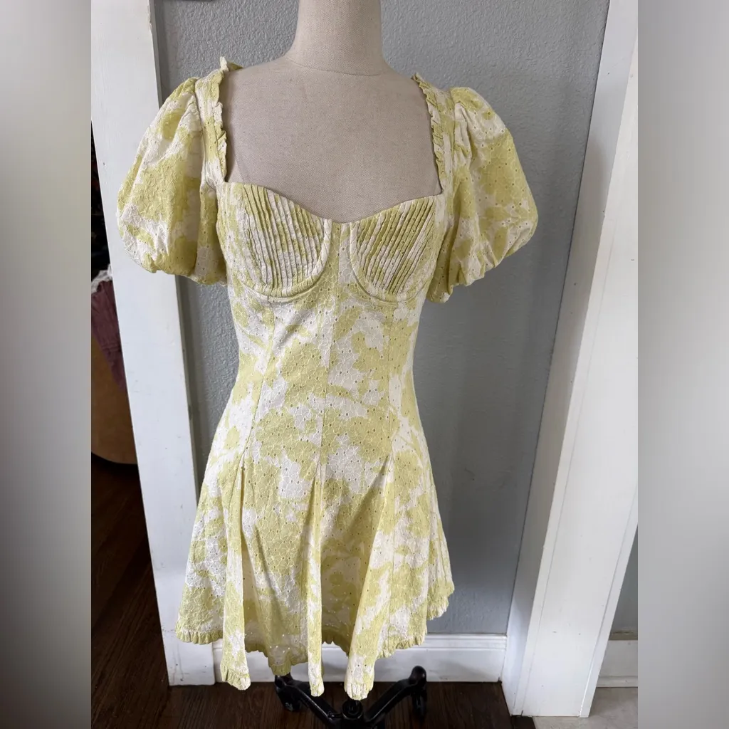 Revolve ASTR The Label Emmalou Eyelet Mini Dress Size Medium - Image 3