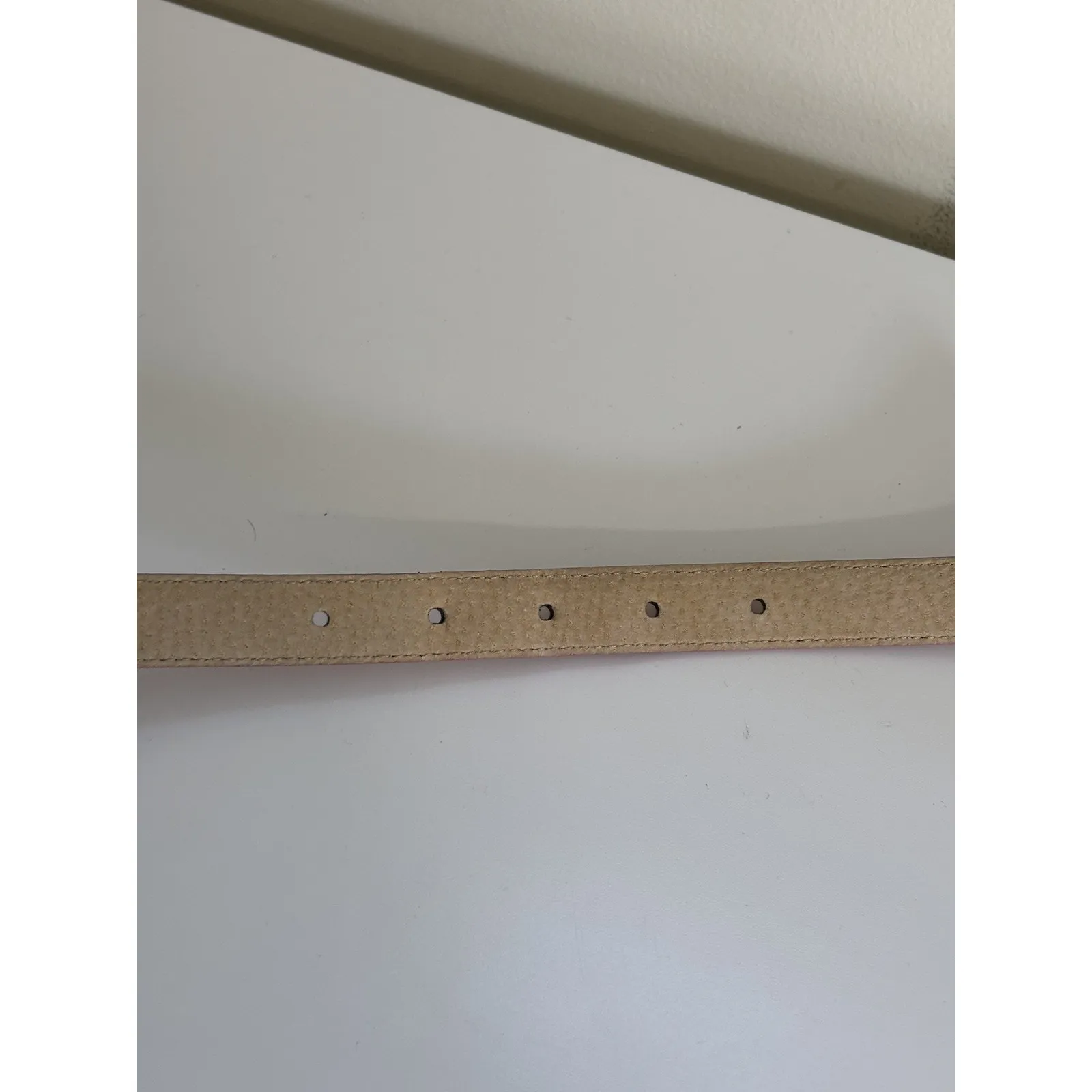 Women’s Pink Italian Leather Belt Size Medium Silver Buckle Classic Casual - Image 7