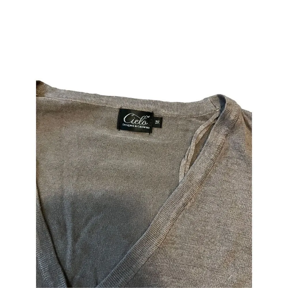 Cielo | womens button down cardigan Tan Size M - Image 3