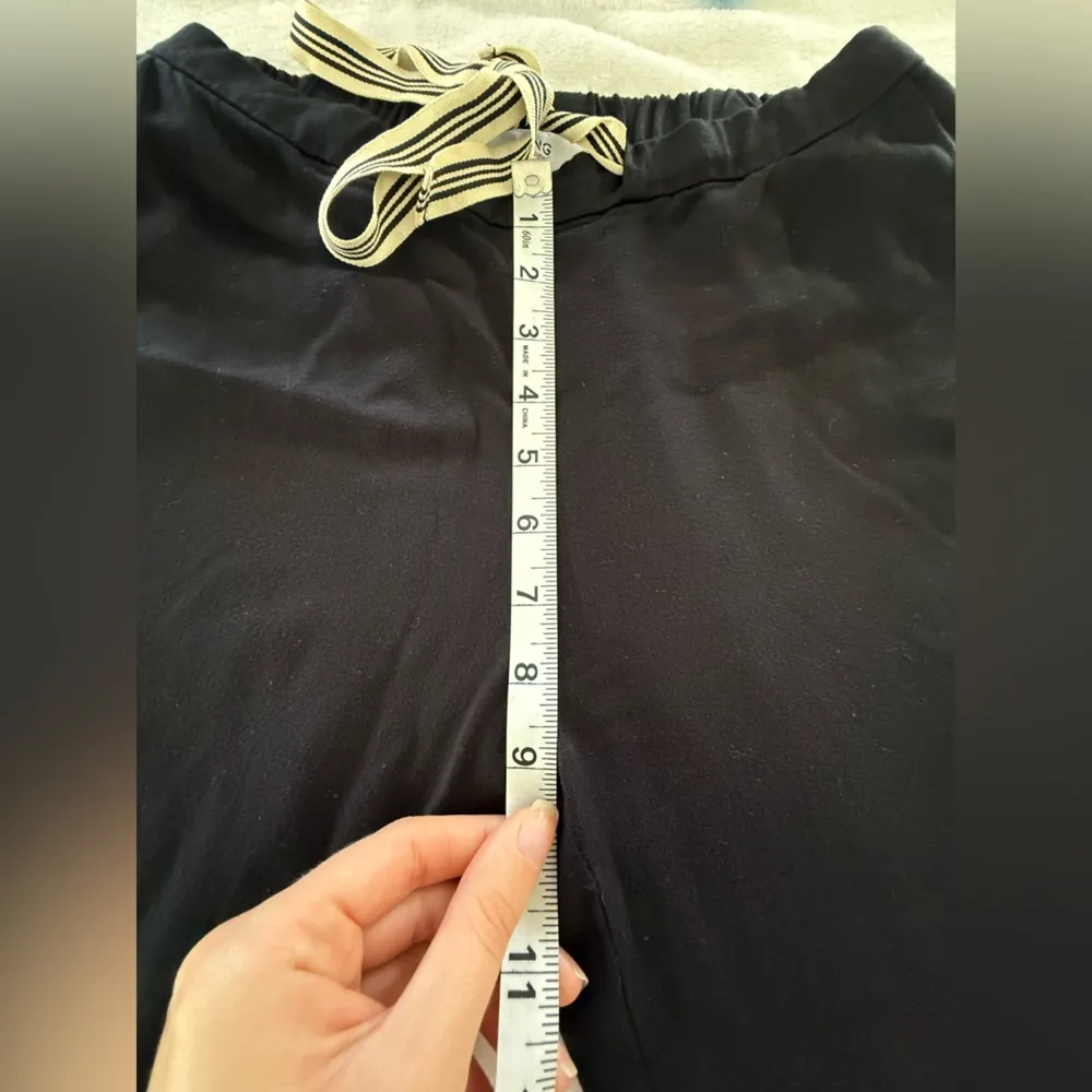 Mango Black Jogger Pants ankle length with Striped Drawstring size xs - Image 5
