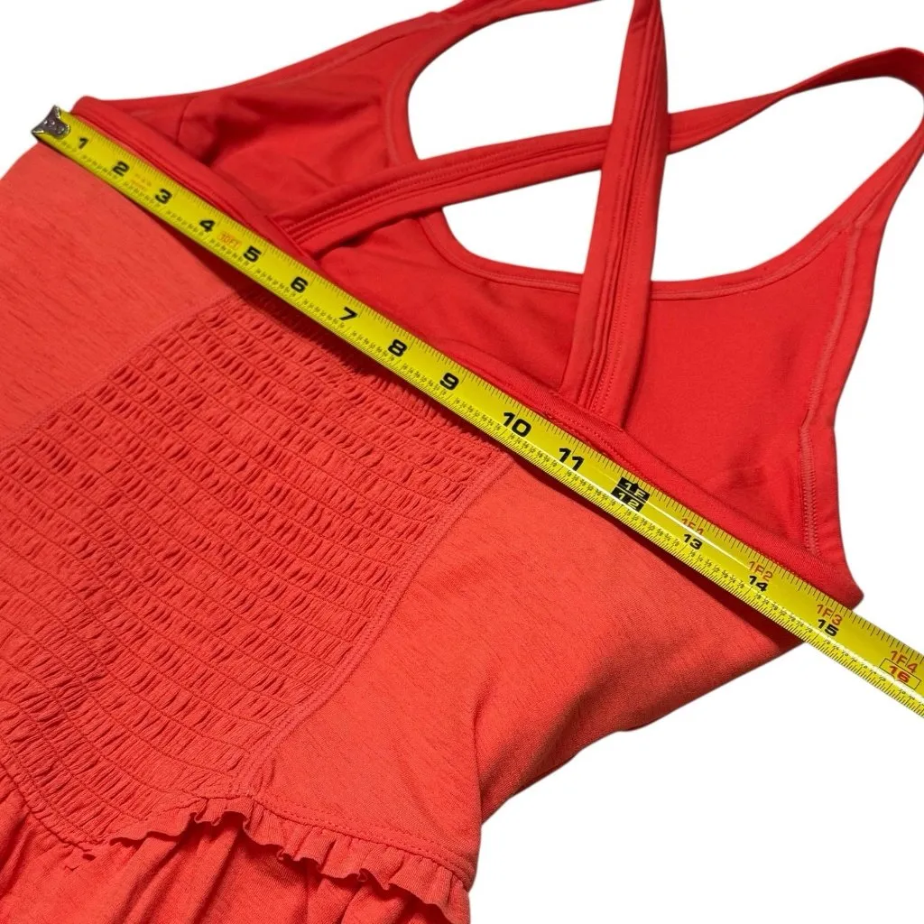 NEW Free People Movement Smockin Hot Mini Athletic Dress w/ Shorts Orange L - Image 10