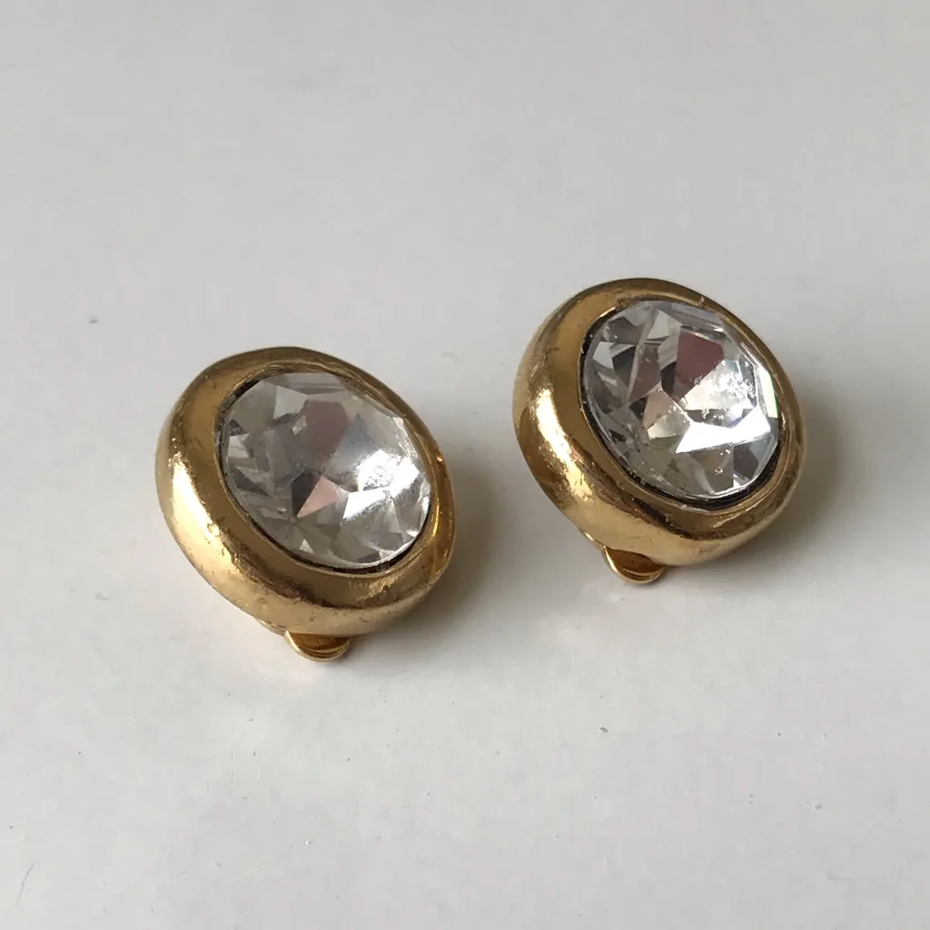 Givenchy Vintage Gold Tone Clip On Earrings - Image 4