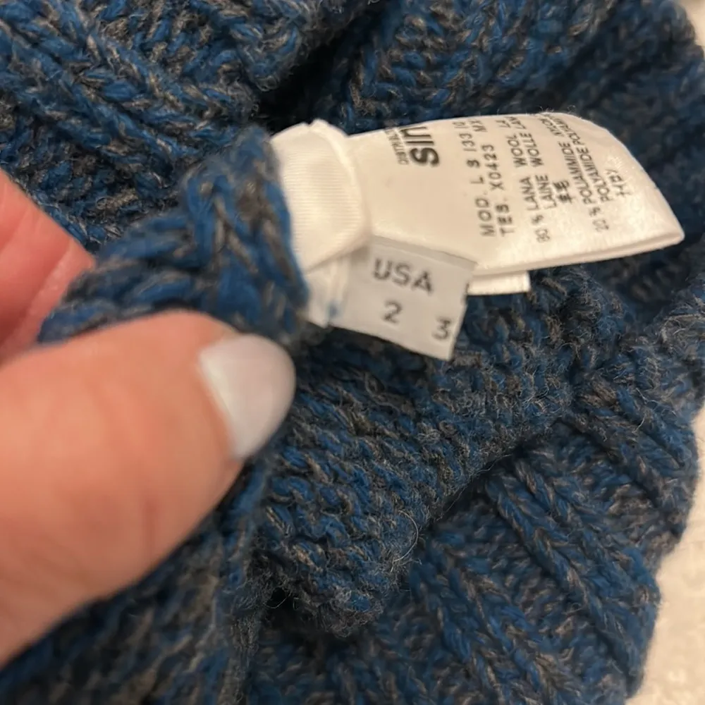 Blue Wool Pom Pom Sweater - Image 7