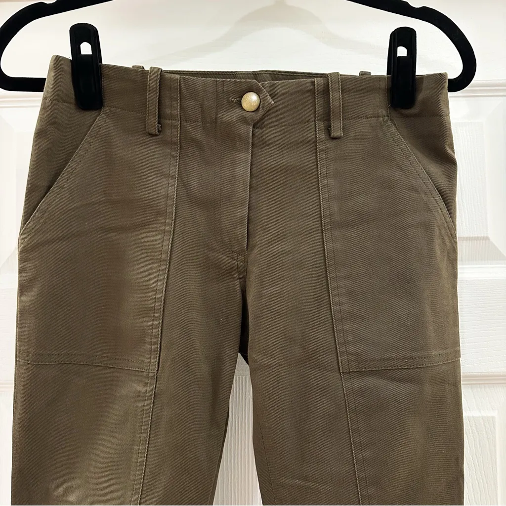 NEW VERONICA BEARD Field Cargo Trousers Green Stretch Cropped Jogger sz 2 - Image 10