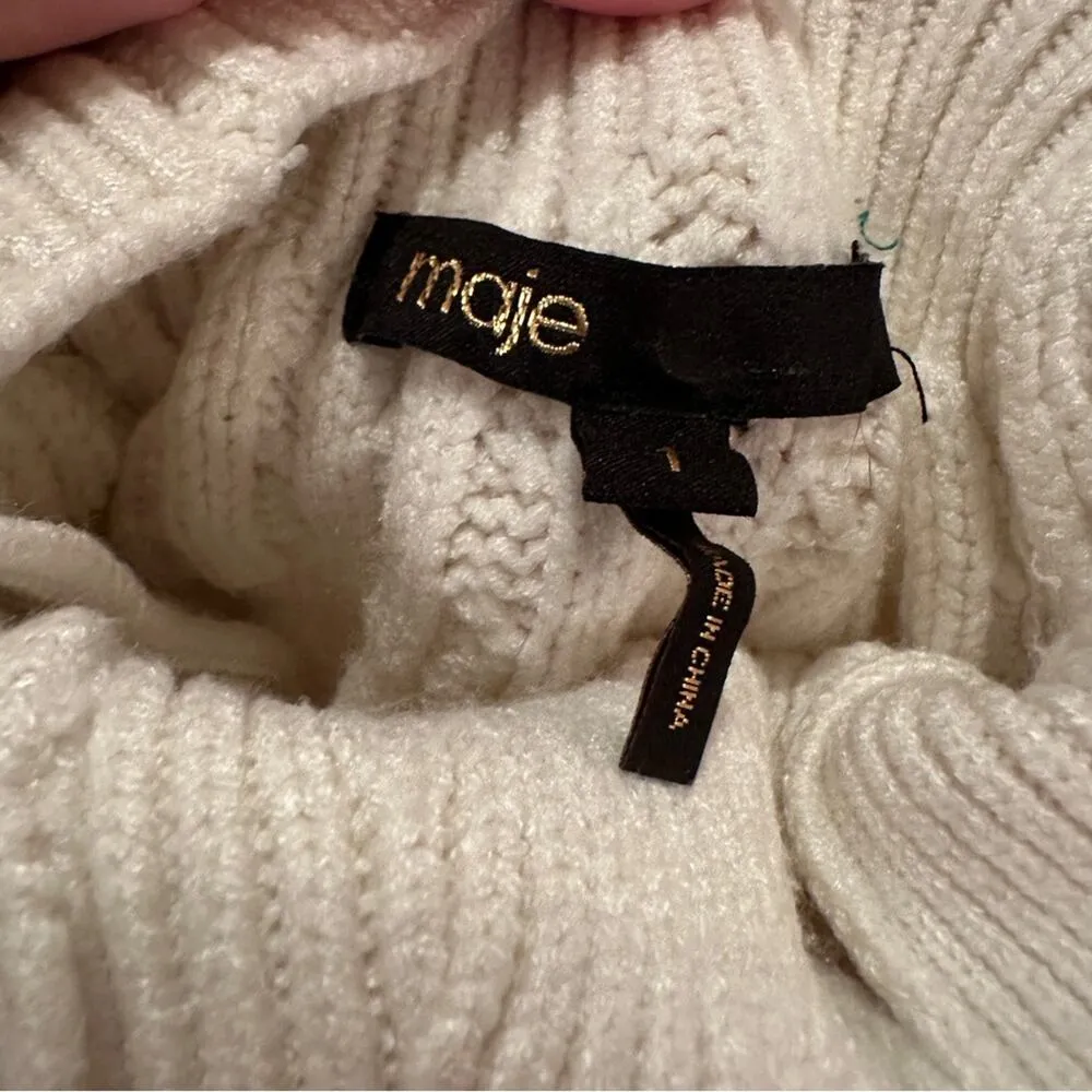 RTR Maje Marnety Button Cable Knit Long Sleeve Button Detail Sweater Sz 1 (S) - Image 6