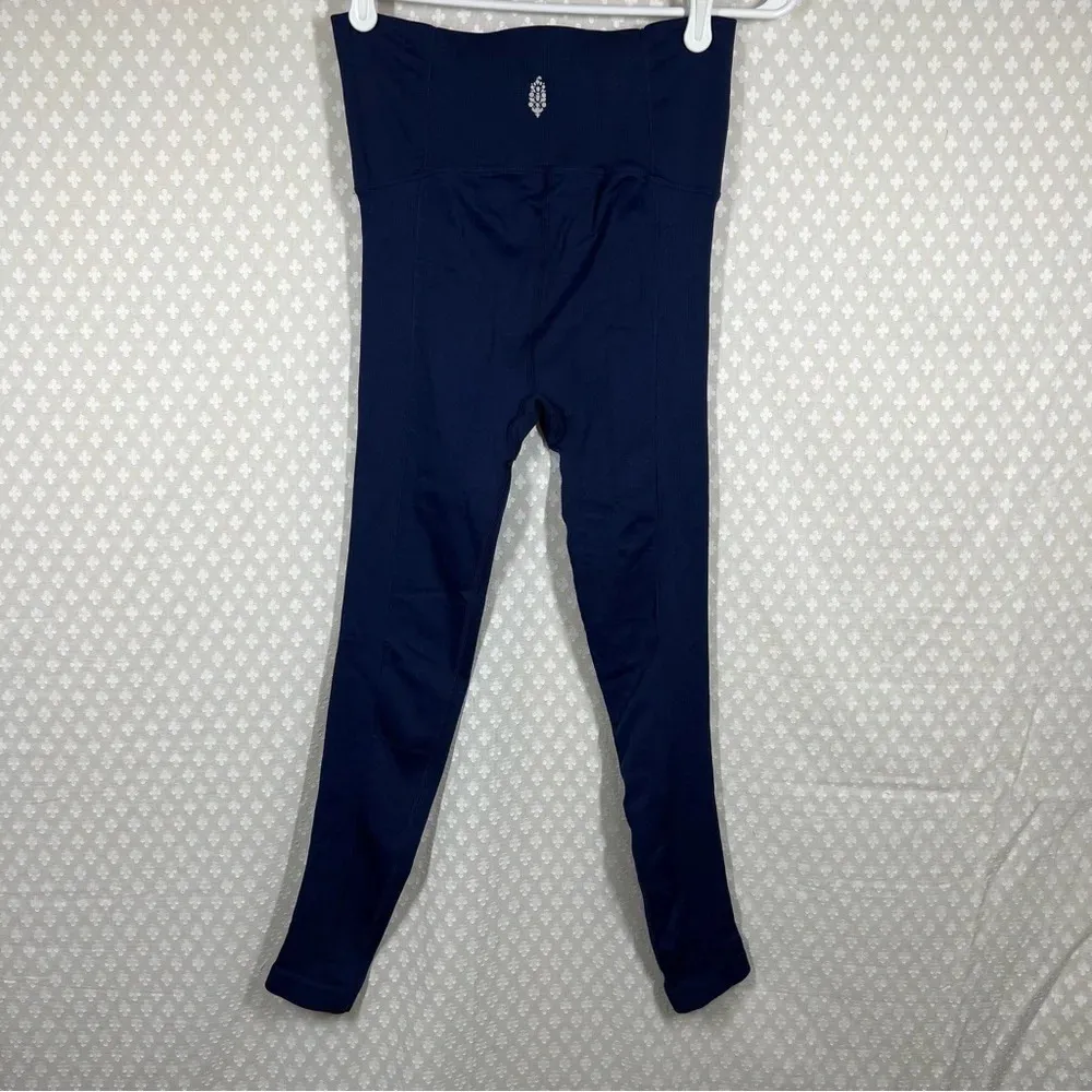 Free People Movement Dark‎ Blue Seamless Ribbed Leggings - Image 2