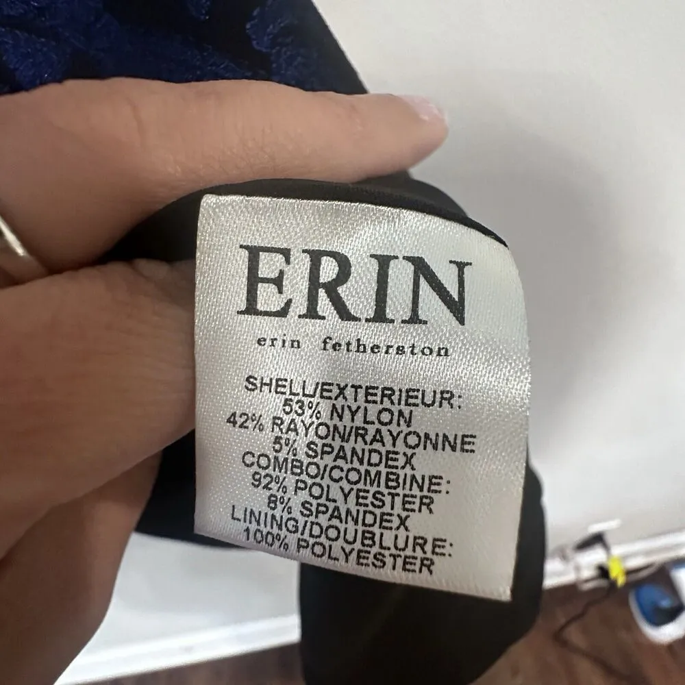 Anthropologie Erin Fetherston Dress Black Blue Mini Metallic Hepburn Small 1424 - Image 7