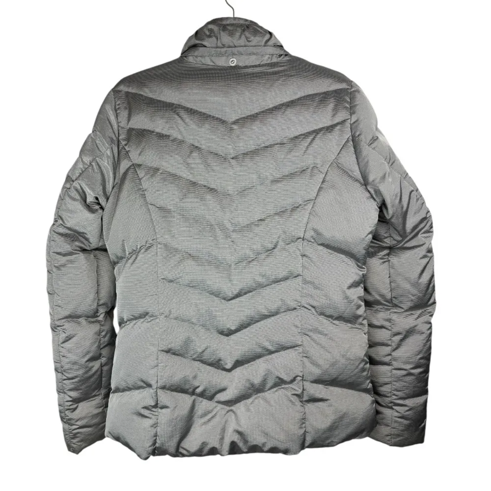 Eddie Bauer Goose Down Puffer Jacket Silver Grey Womens Sz Medium - Image 2