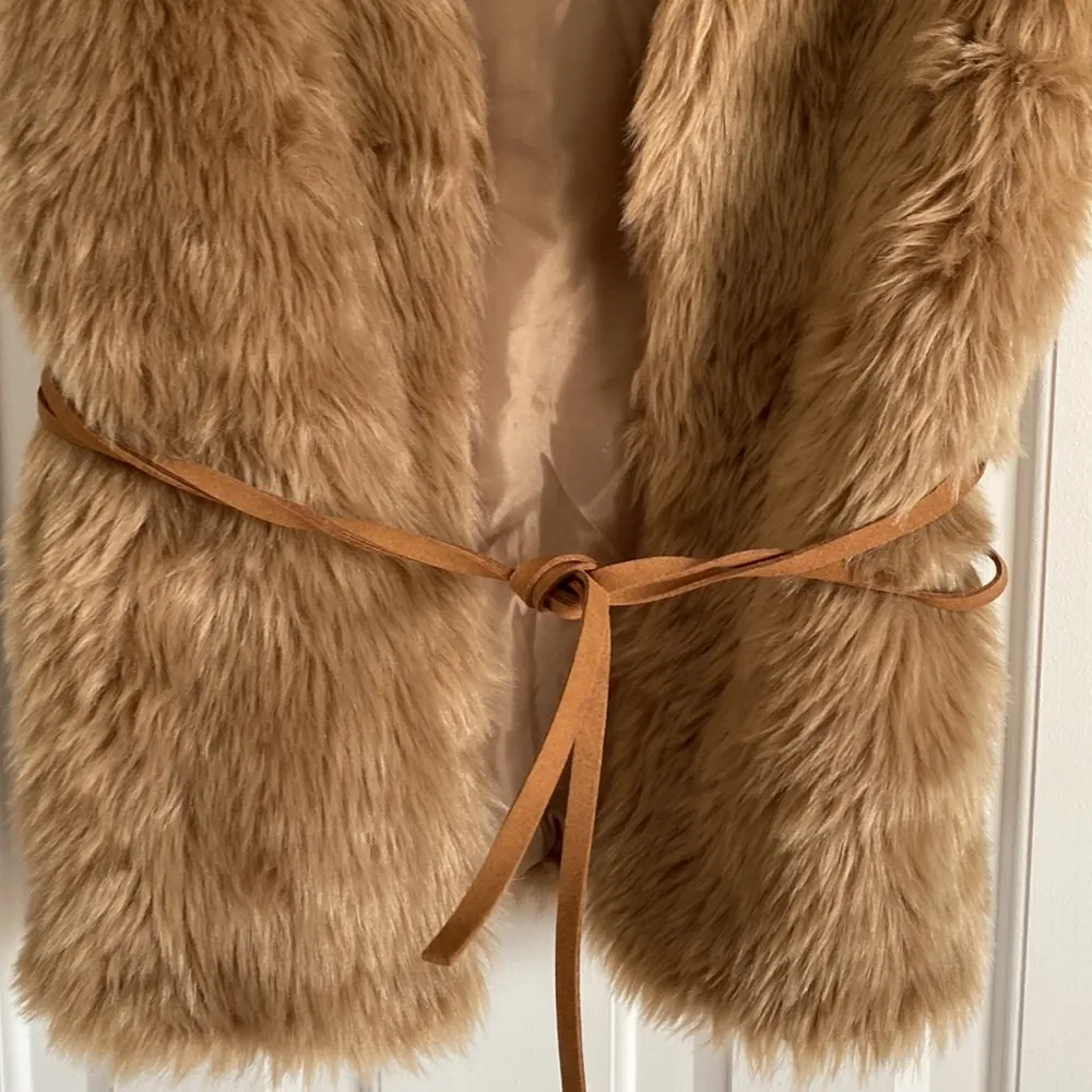 Adorable Faux Fur Dress with Rawhide Belt - Image 2