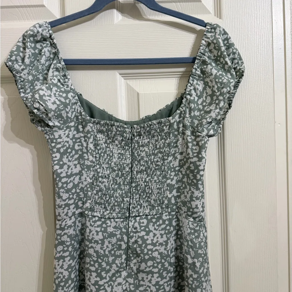 Abercrombie & Fitch Sage Green Floral Maxi Dress Summer Spring - Image 8