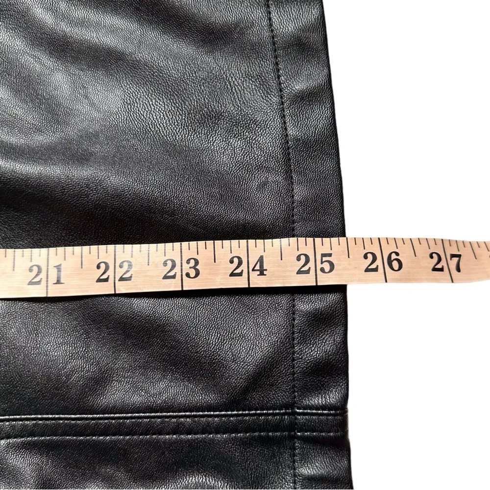 Black Vegan Leather Bodycon Mini Dress Sleeveless size 4 - Image 6