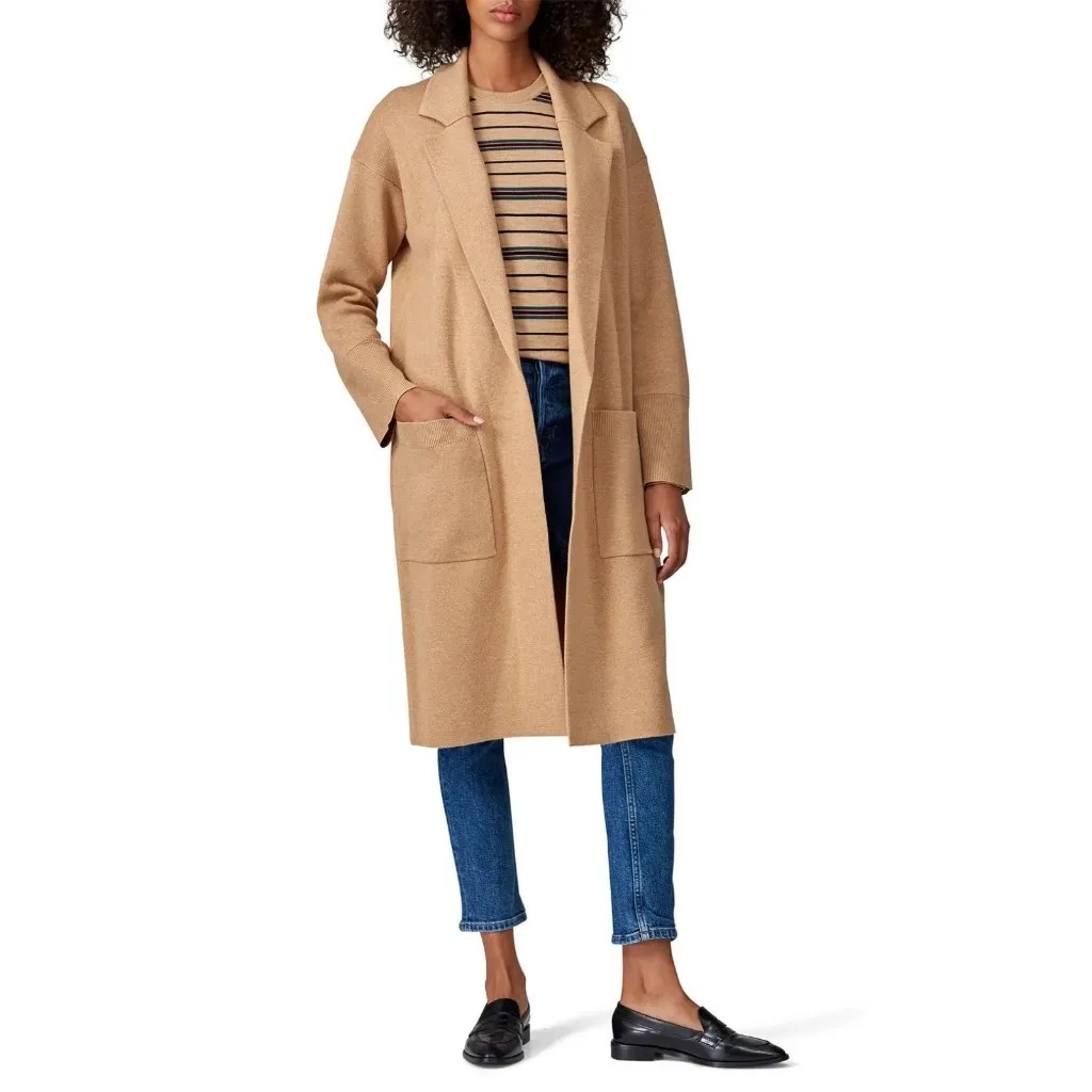 NWT J.Crew Ella in Heather Khaki Open-Front Sweater Blazer Cardigan XXS $178 - Image 6