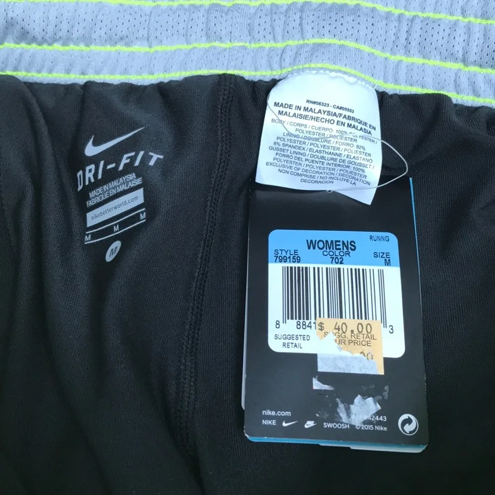 Nike neon yellow running shorts size medium NEW - Image 5