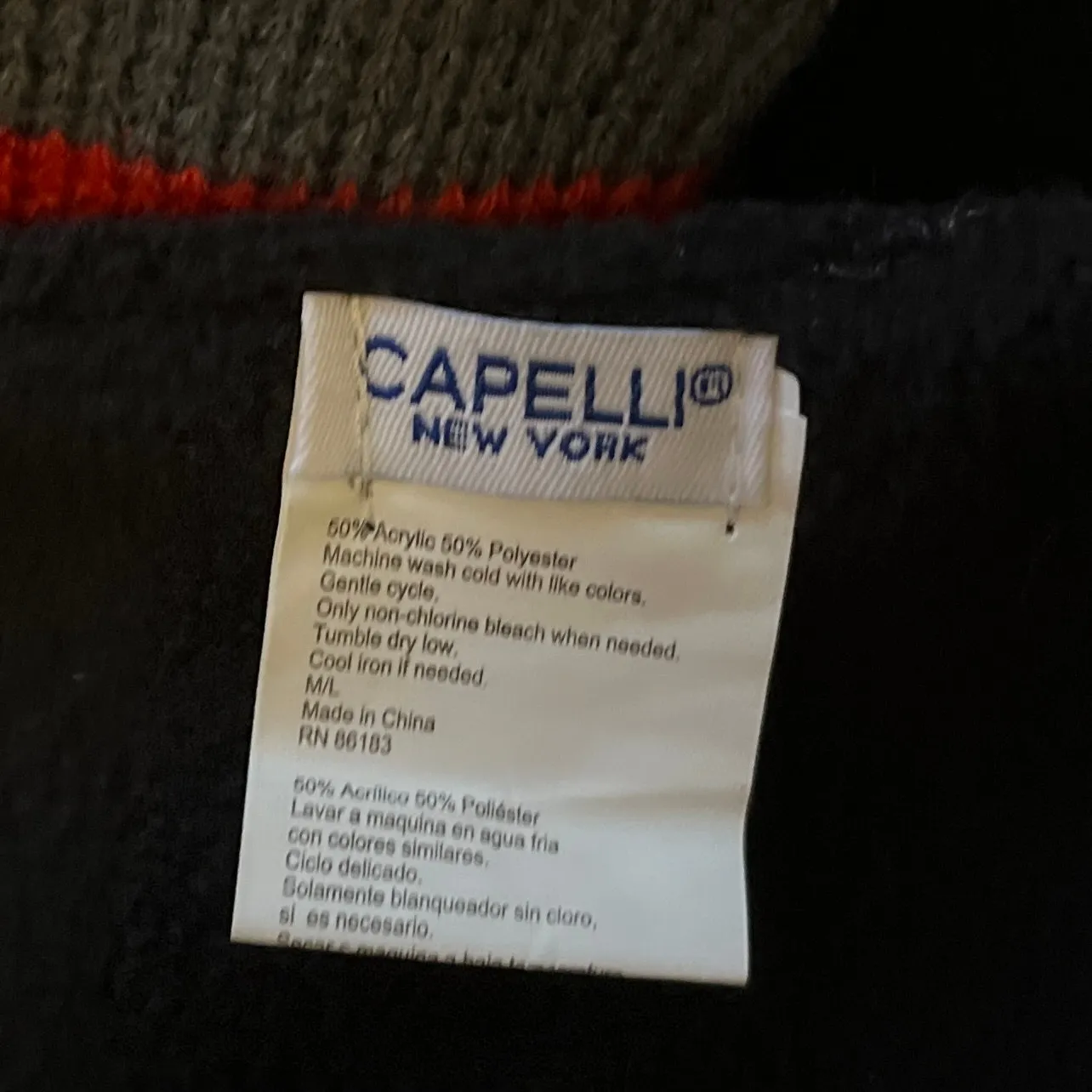 Capelli New York | Black + Gray + Red Stripe Knit Scarf | Grunge Accessory - Image 11