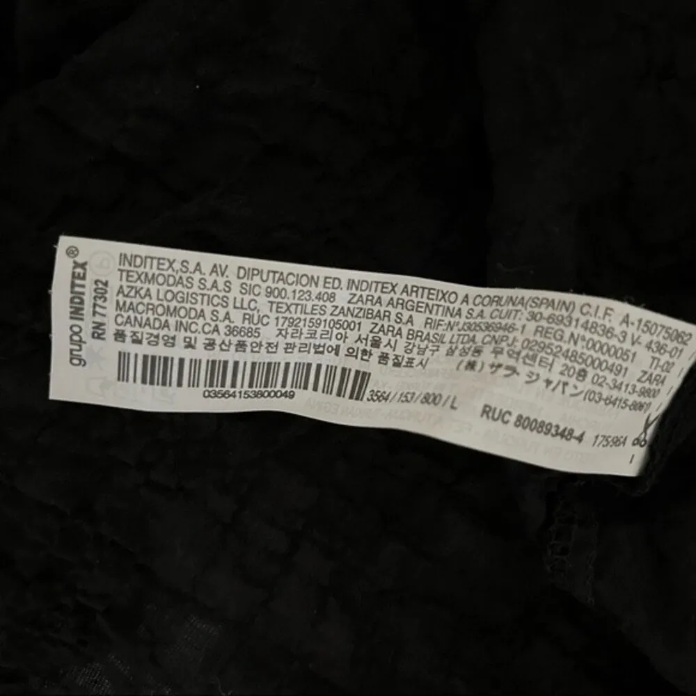 ZARA Z1975 Black Denim Open Front Tunic Semi Sheer Cover Up Size Large NEW - Image 5