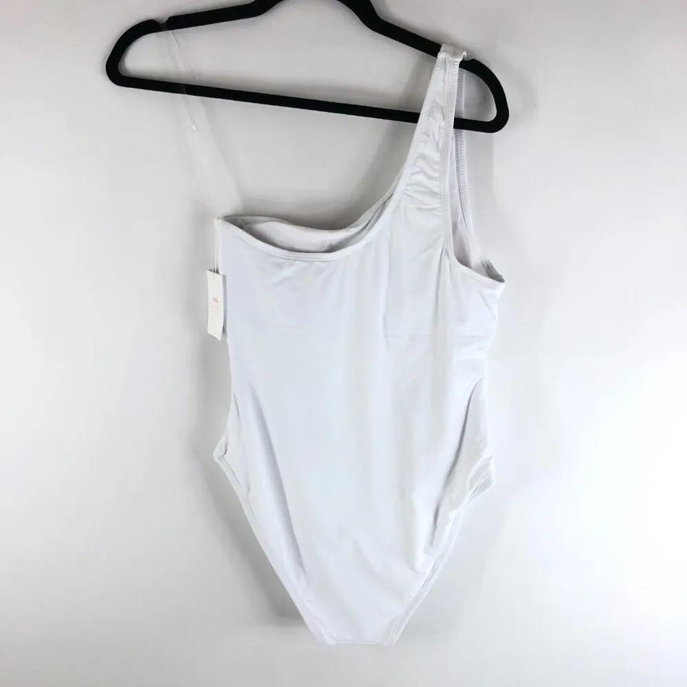 Andie Swim The Nantucket One Piece Swimsuit One Shoulder White M - Image 4