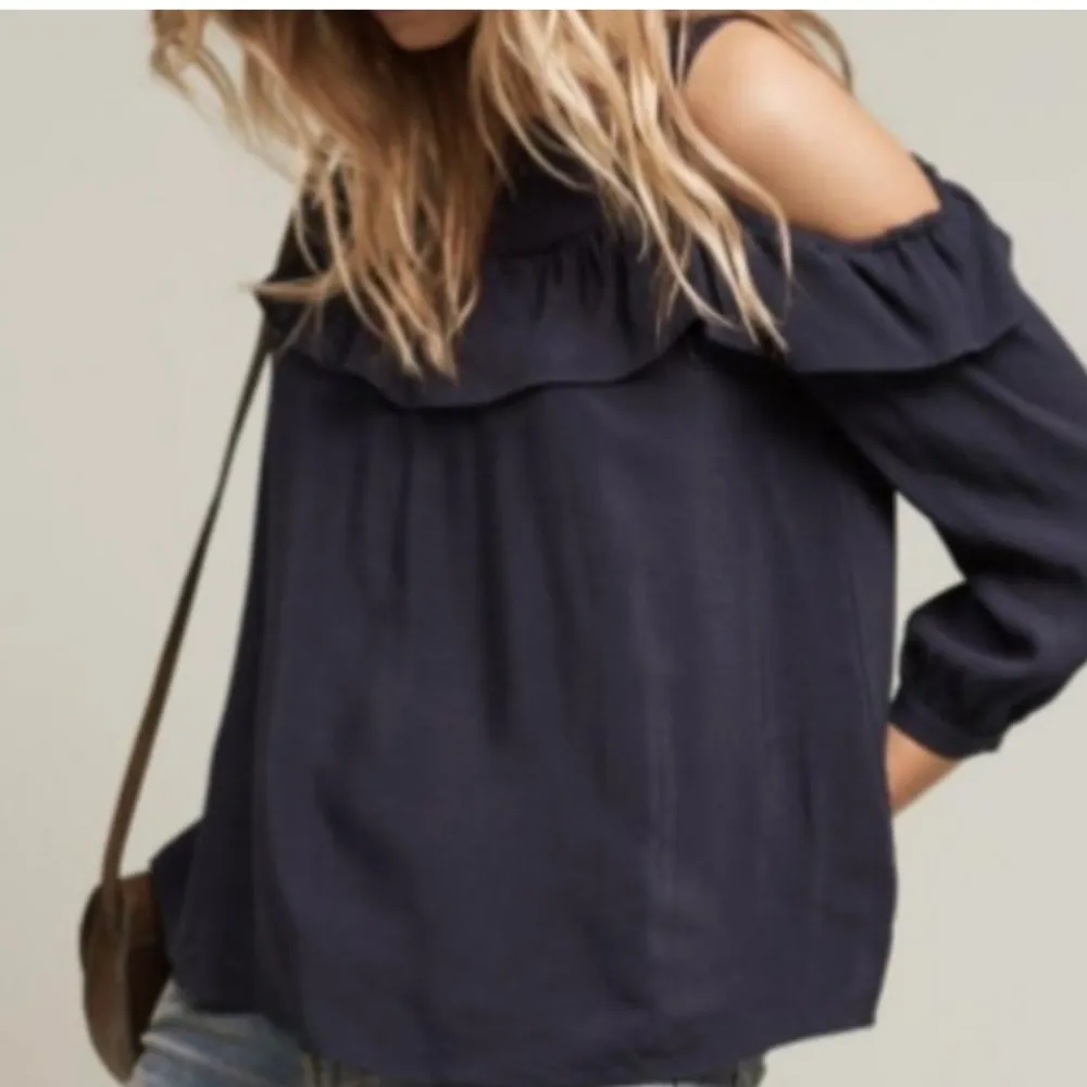 Anthropologie Maeve Brearly Cold Shoulder
Ruffle Top - Image 2