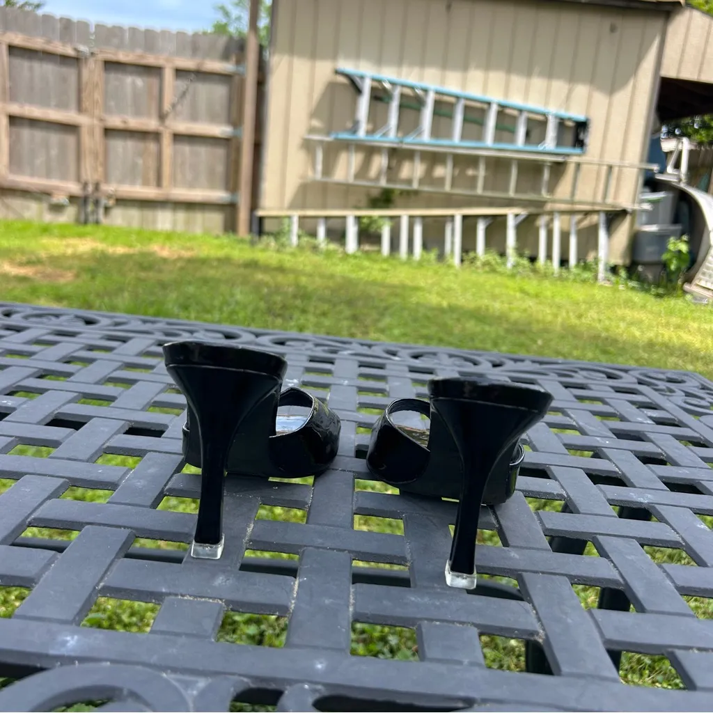 Anthropologie‎ Black Suede Studio Square Toe Heel Size 37 - Image 6