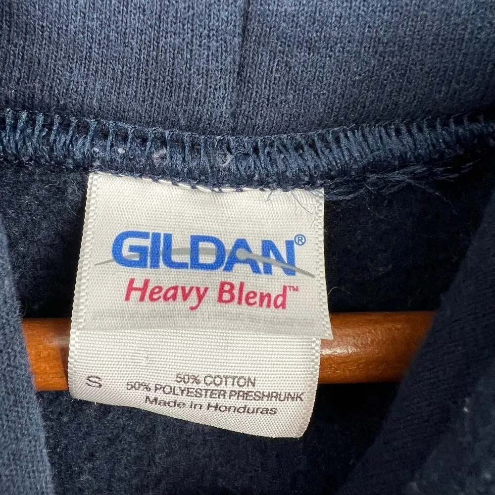 Carolina Tar Heels navy blue pullover unisex logo sweatshirt hoodie size small - Image 3