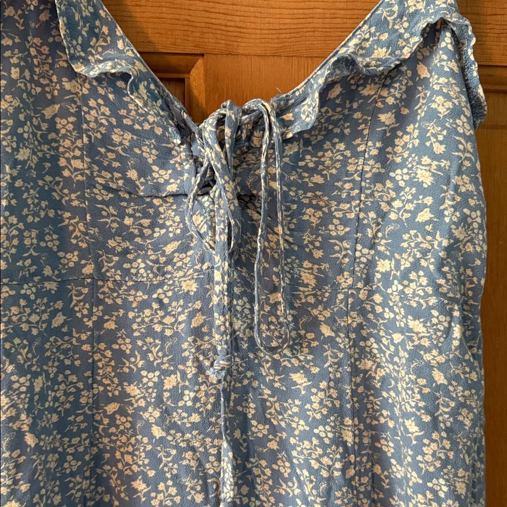 American Eagle Outfitters Size Extra Small XS Women's Teen Floral Blue Sundress - Image 2