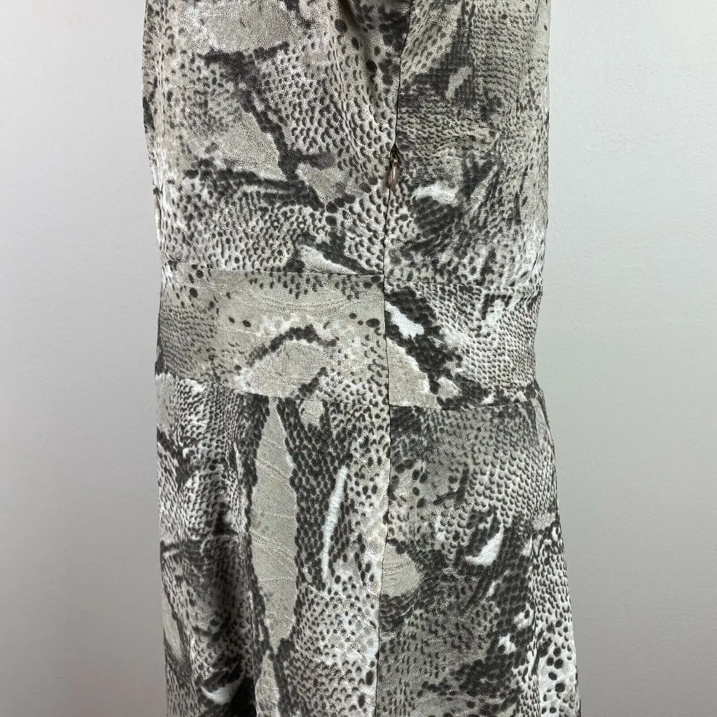 Jones New York Dress Womens Small Snake Print‎ Long Sheer Sleeve A-Line Side Zip - Image 8