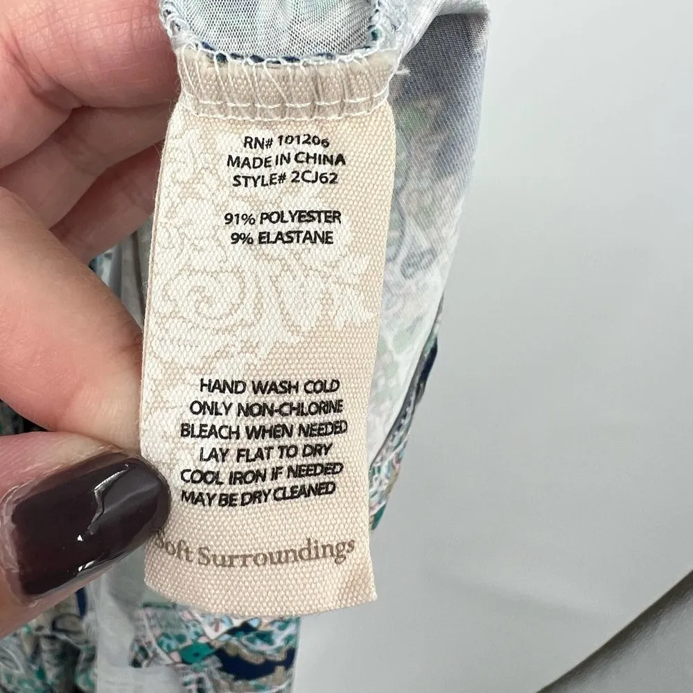 SOFT SURROUNDINGS $148 Medici Paisley Knotted Maxi Tank Dress Size medium - Image 8