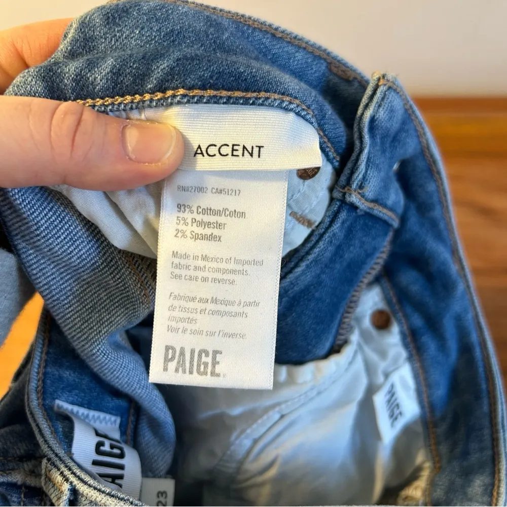 Paige Accent Mel Destroyed Hem Straight Jeans - Image 12