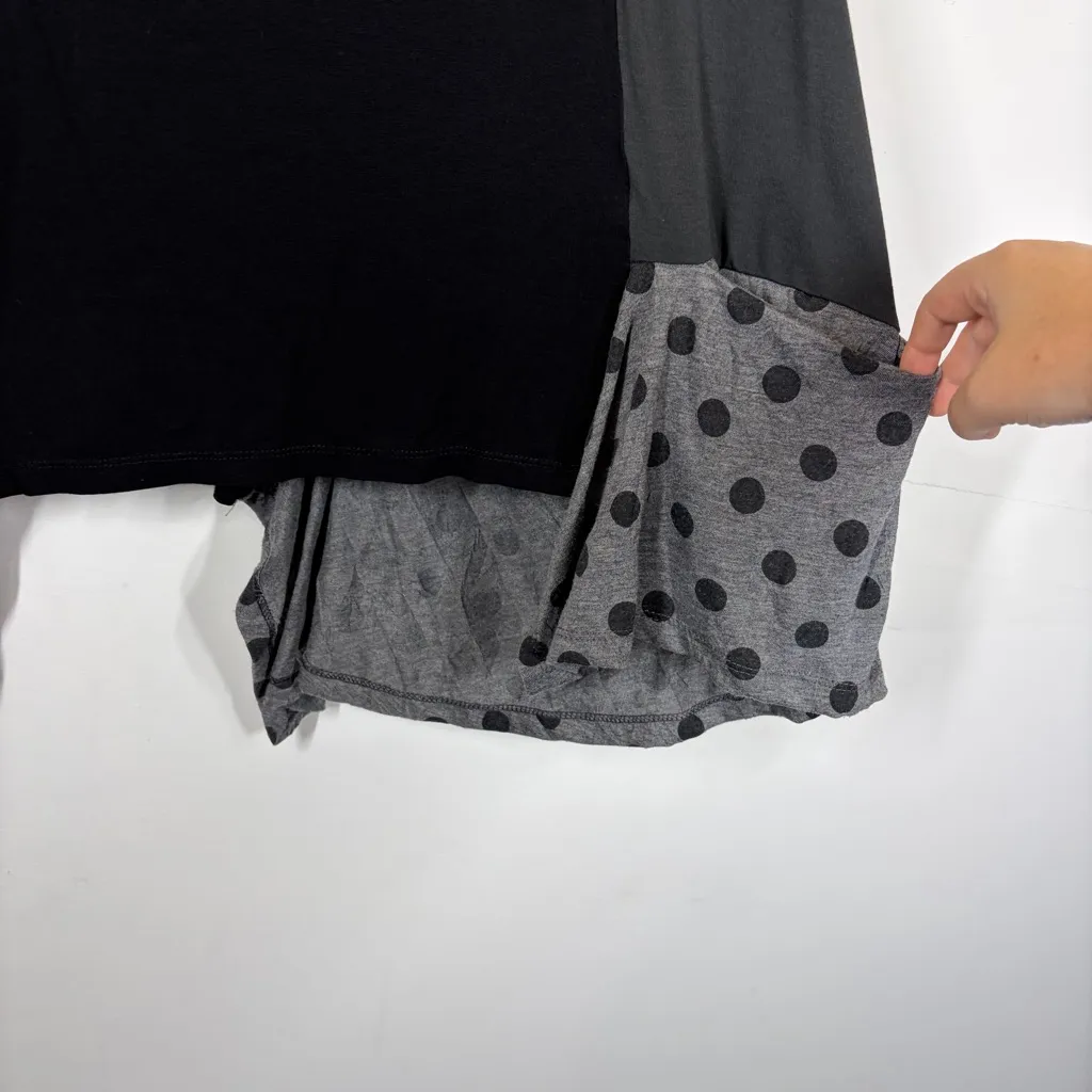 Alembika Mixed Print Color Block Shirt Size 6 or US 16/18 Black - Image 5