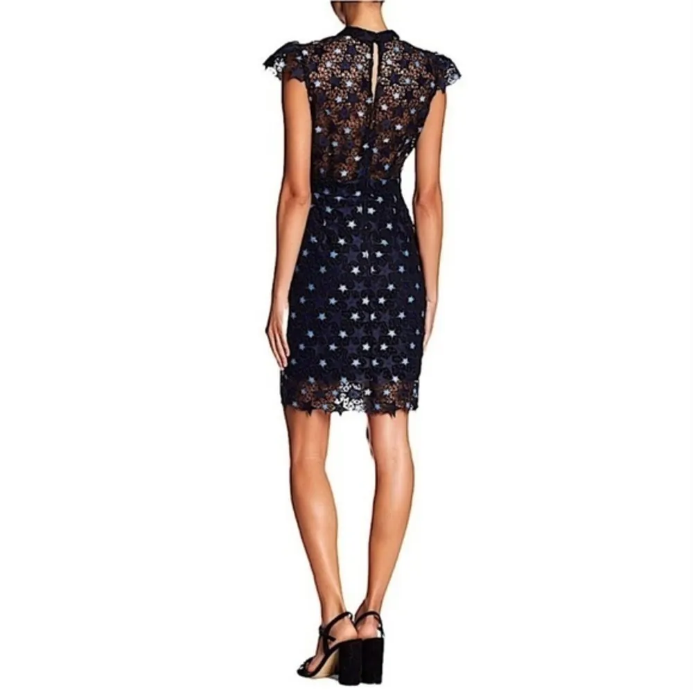 NWT Navy Blue Black Stars Embroidered Sheath Dress  New - Image 2