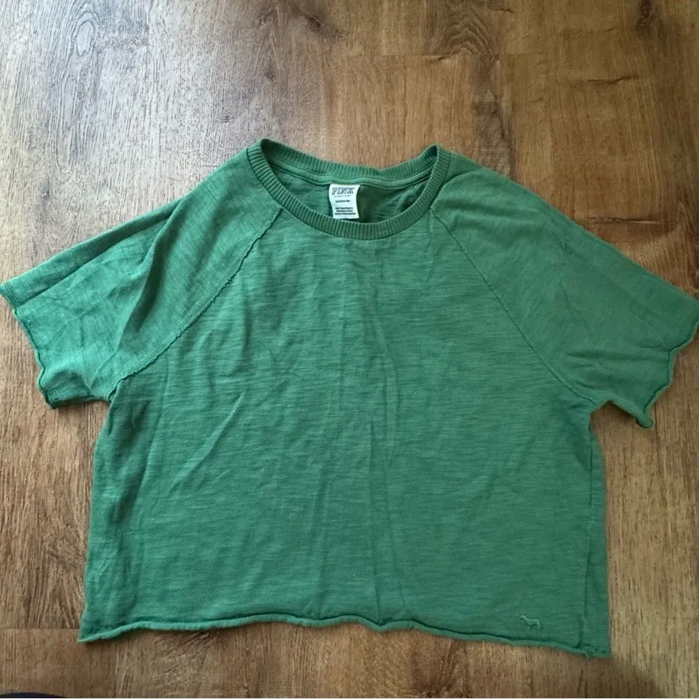 Victoria’s Secret PINK Summer Lounge Short Sleeve Cropped Tee Women’s Small - Image 2