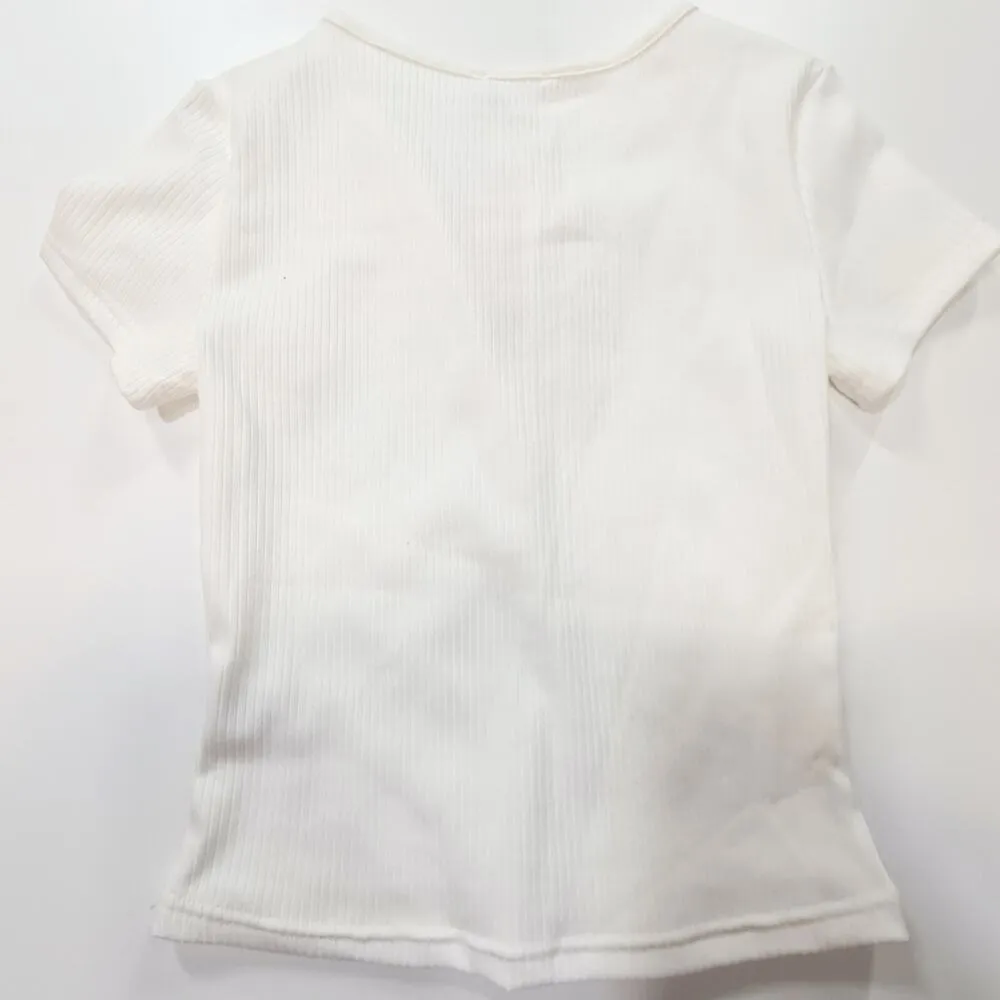 Superdown Jocelyn Button Tee in White XS - Image 7