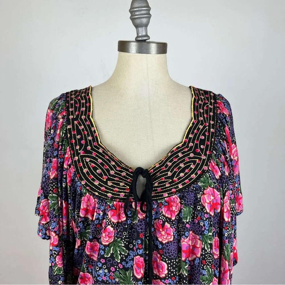 Anthropologie Ric Rac Dolan Rose Floral Blouse - Image 3