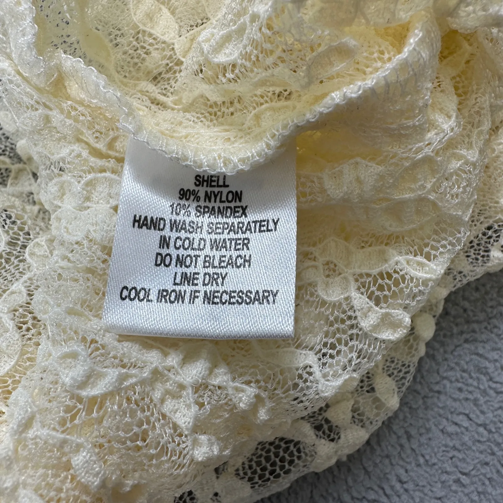 NWT Cotton Candy LA Lace Wrap Top S Womens Vanilla Sheer Tie Front Bell Sleeves - Image 10