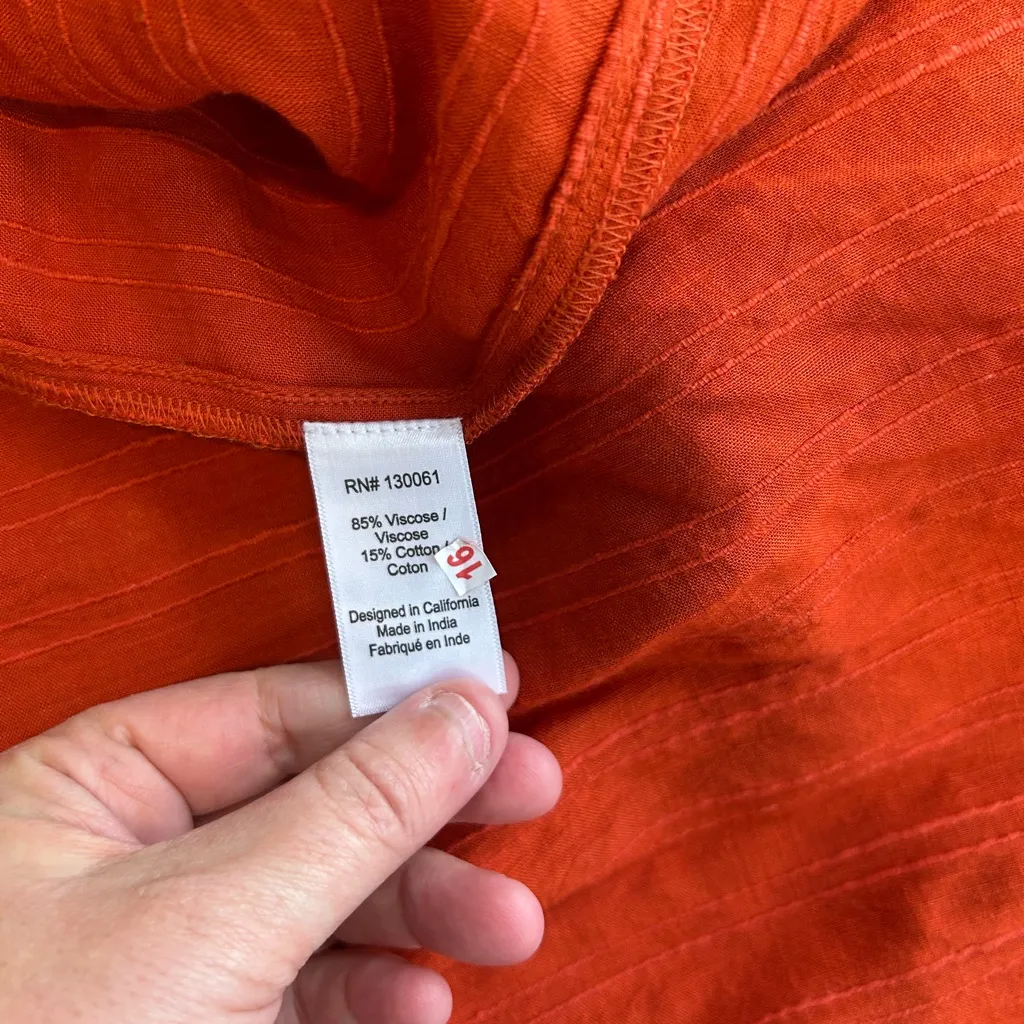 LSPACE x Anthropologie Jumpsuit Women Orange Kailani Beach Boho Vacay Size XL - Image 11