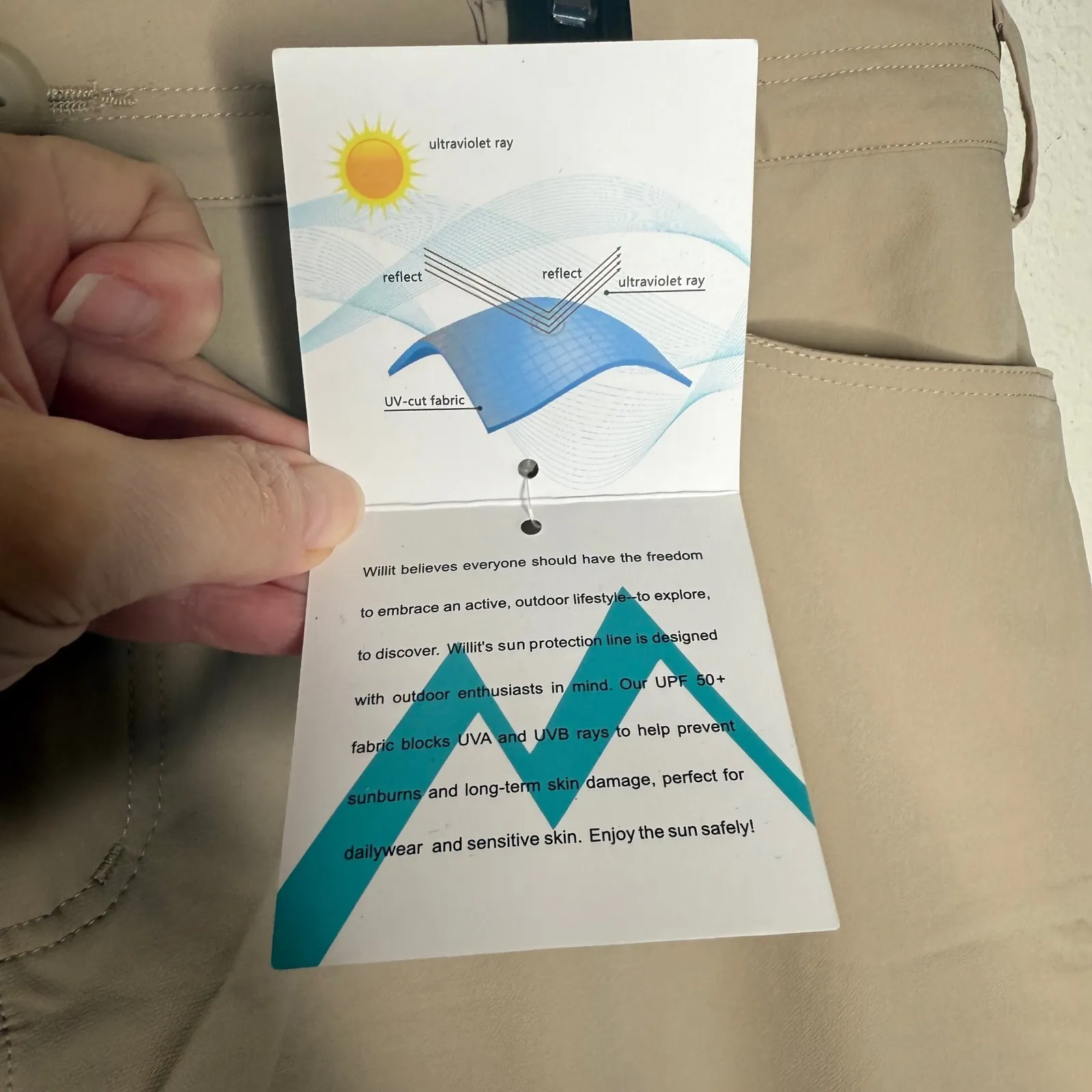 Willit UPF 50+ Sun Protection‎ Quick Dry Active Hiking Pants Sz 16 Tan - Image 4