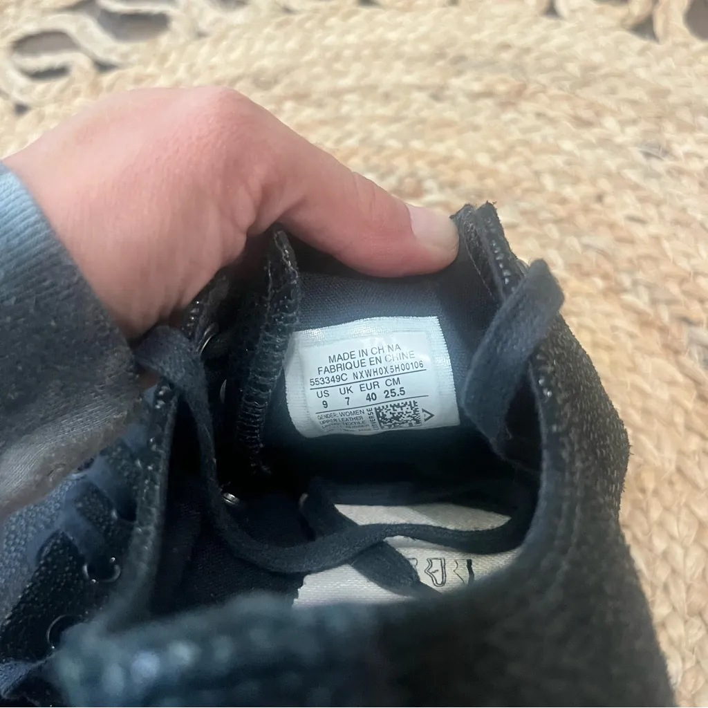 Converse All Star Pebbled Leather Black Shoes Sneakers Womens US 9 - Image 5