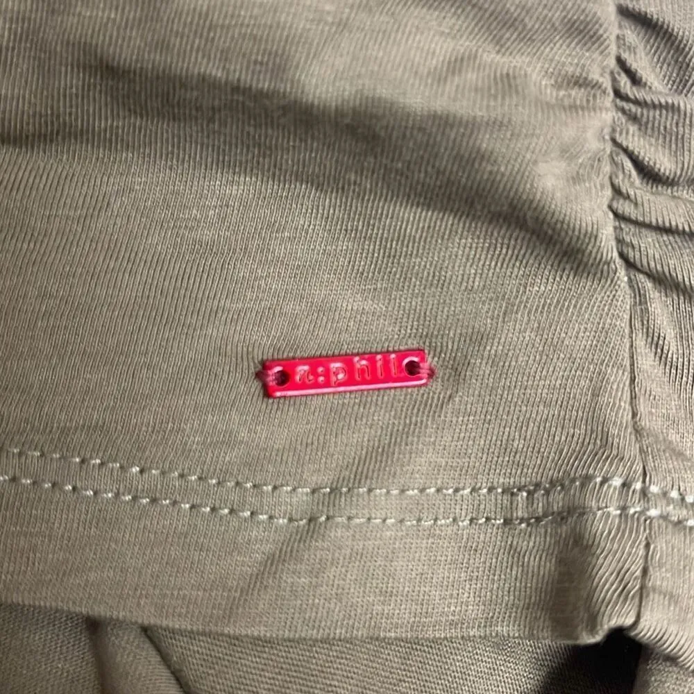 Revolve n:philanthropy Buenos Tank Top Olive Green Ruched Side Crewneck XS NWT - Image 11