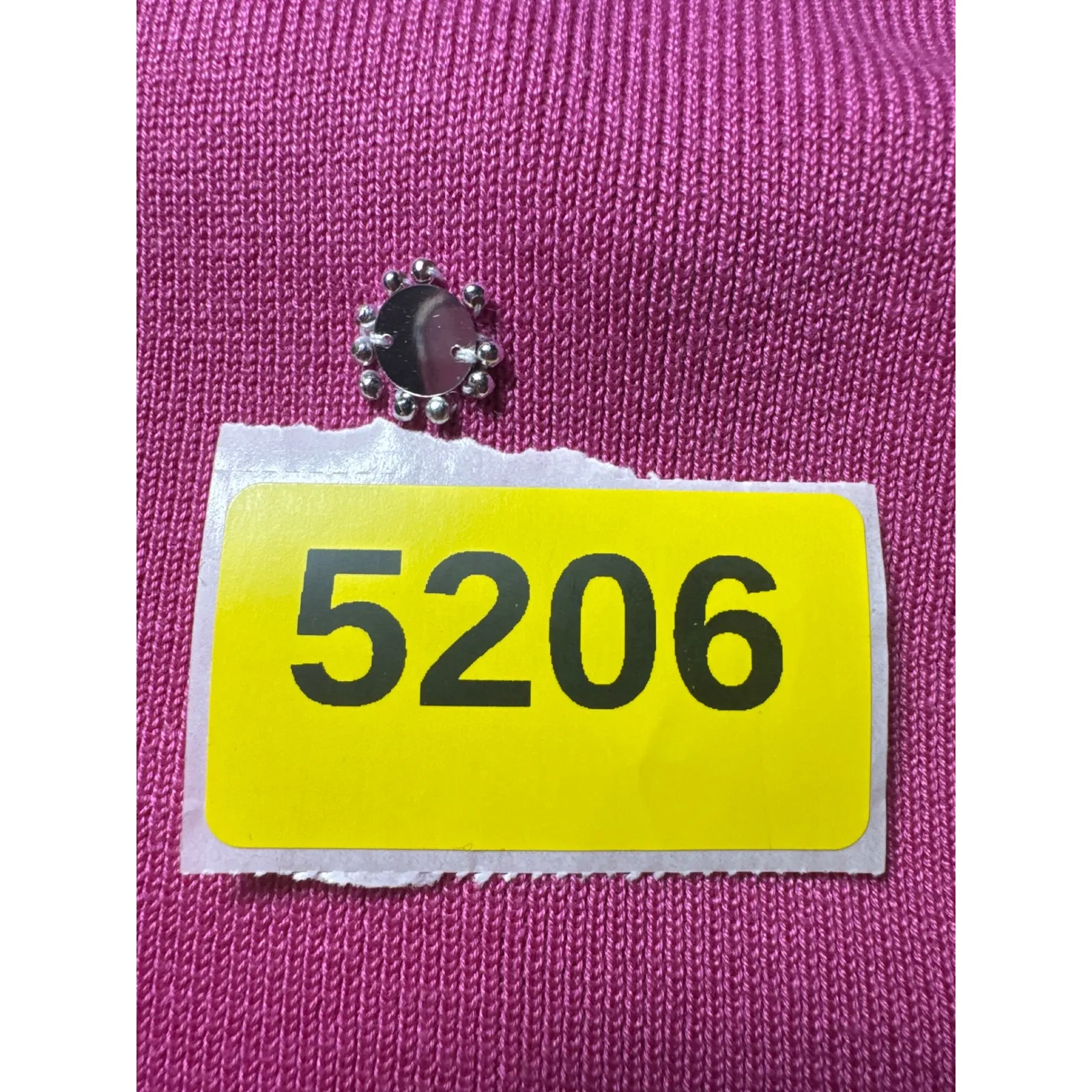 Hot Pink Rhinestone Embellished Knit Top Short Sleeve Zipper Back Women's Plus Size XXL - Image 9