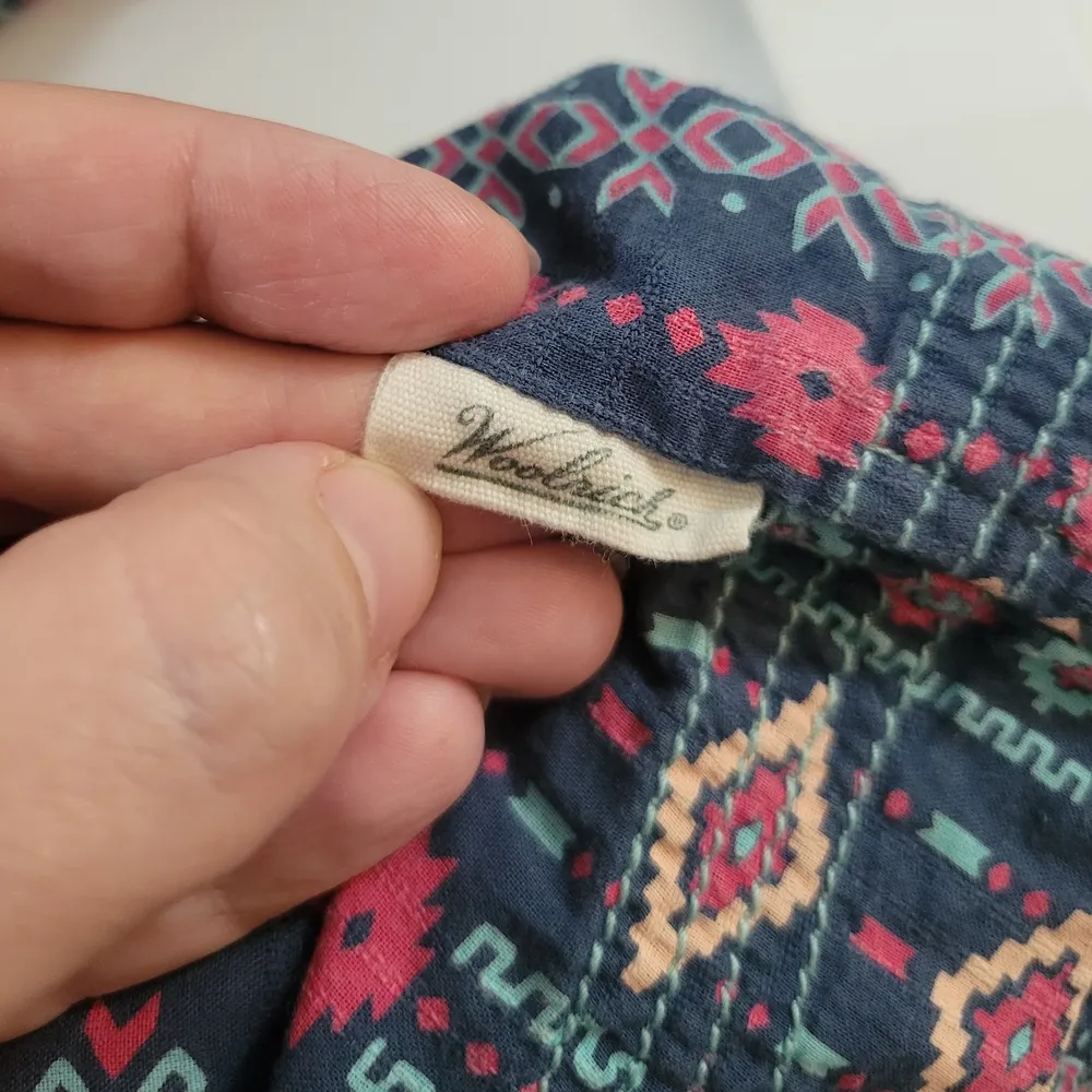 Woolrich Southwestern Geo Print Cuffed Sleeve Top Organic Cotton Sz XXL - Image 6