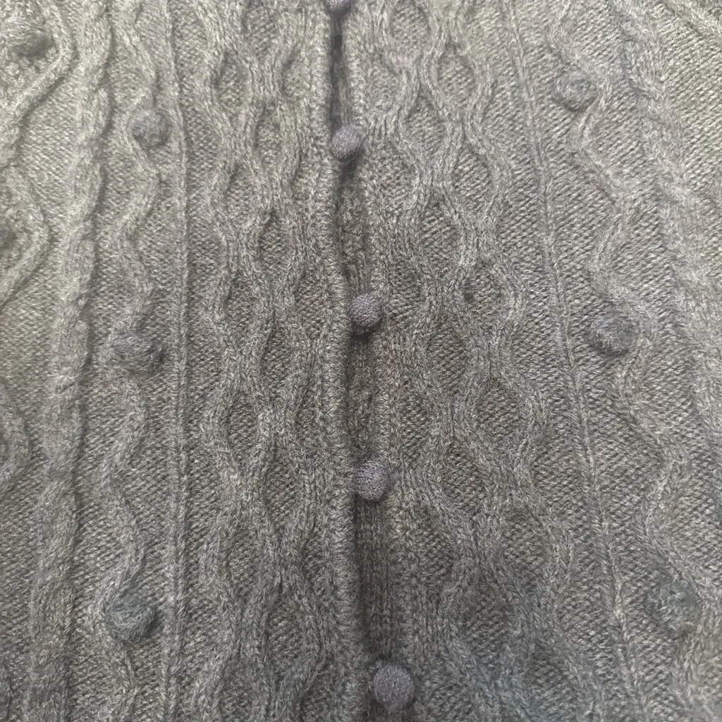 ZARA Gray Cable Knit Button Front Cardigan Sweater Size Medium NWT - Image 7