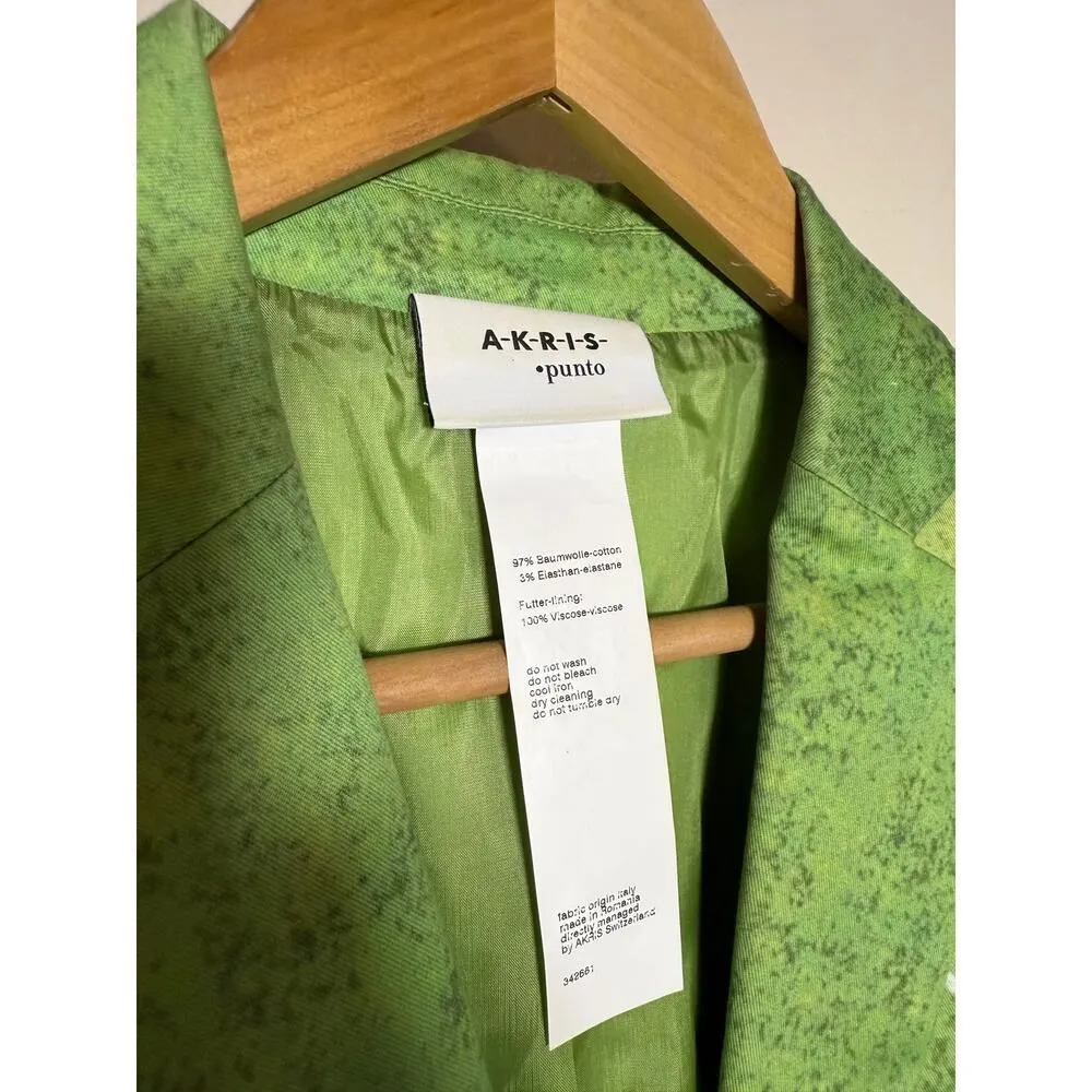 Akris Punto Soccer Field Print Single Breasted Blazer Women's Sz. 8 - Image 6