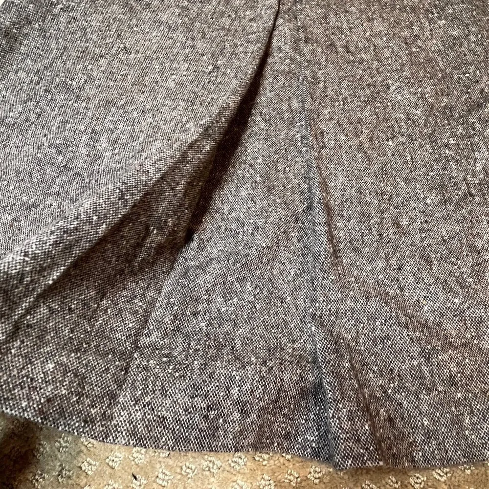 Marina Rinaldi SZ 25 Brown Tweed Skirt Made in Italy Modest old money Academia - Image 5