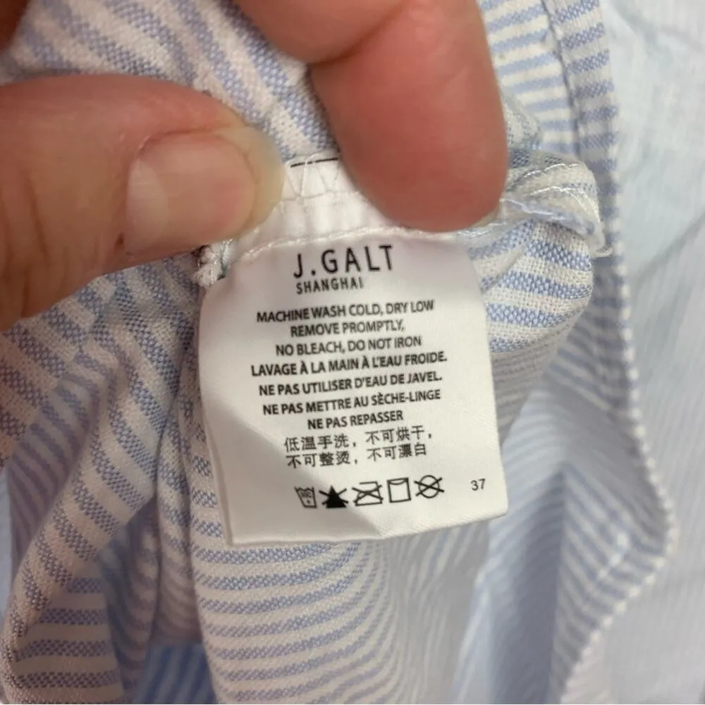 John Galt women's one size small stripe dress blue white seersucker brandy mini - Image 9