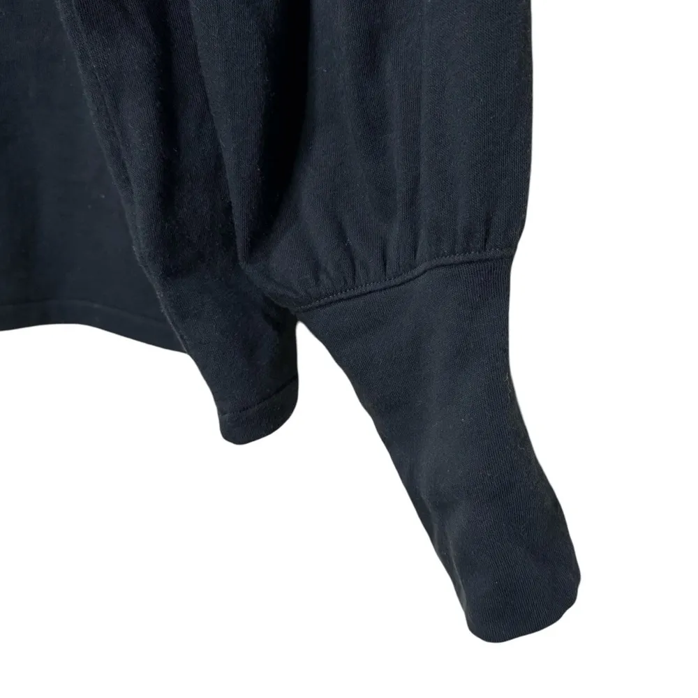 Madewell Puff Sleeve Long Sleeve Sweater - Soft Black Size L - Image 6