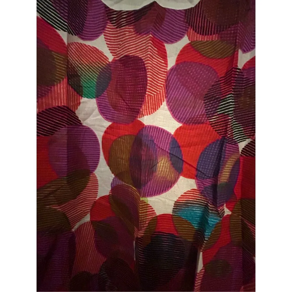 NWT Junglee Billee Geo Lightweight Cotton Belted Dress India M Red Size M - Image 4